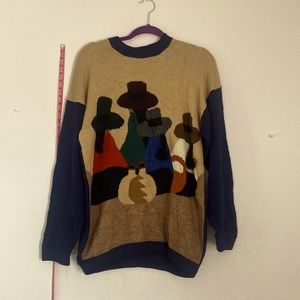 Hand Knit 3-D Native Sweater